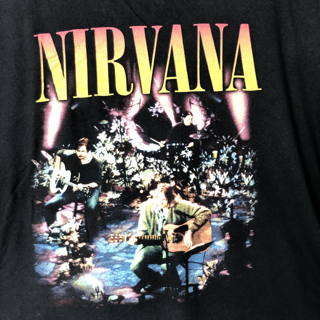 NIRVANA Nirvana Band T-shirt, Band T, Men's XL size cotton black type Vintage Second Hand