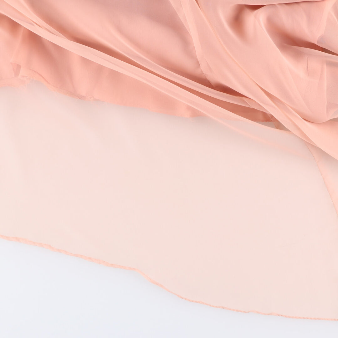 60'S Miss Elliette Chiffon V-neck Maxi length Flare dress Women's M size Vintage unclear coral Vintage Second Hand