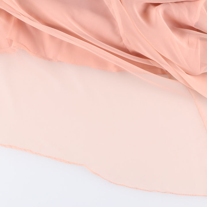 60'S Miss Elliette Chiffon V-neck Maxi length Flare dress Women's M size Vintage unclear coral Vintage Second Hand