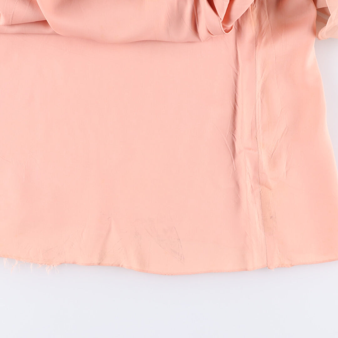 60'S Miss Elliette Chiffon V-neck Maxi length Flare dress Women's M size Vintage unclear coral Vintage Second Hand