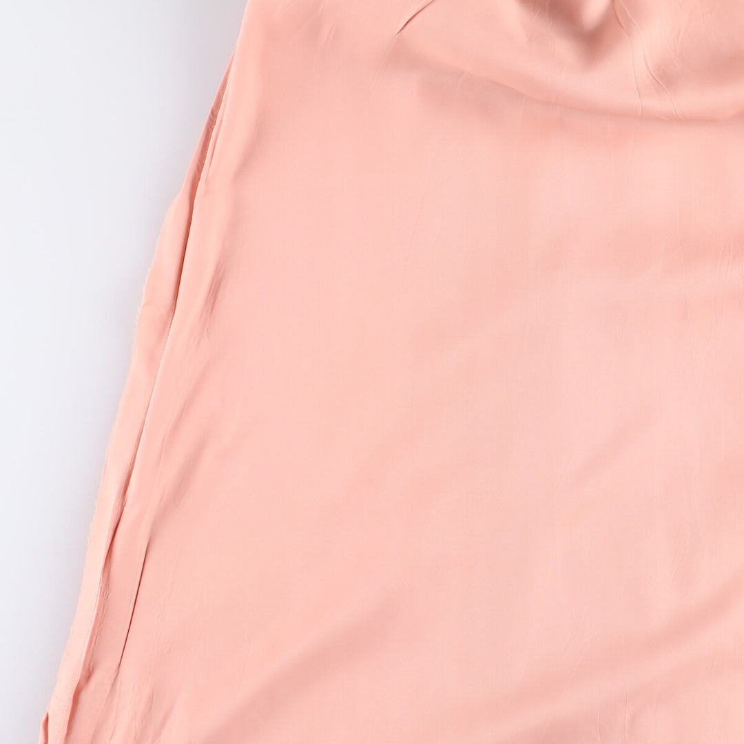 60'S Miss Elliette Chiffon V-neck Maxi length Flare dress Women's M size Vintage unclear coral Vintage Second Hand
