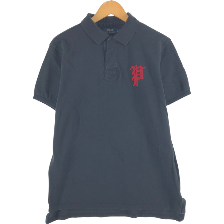 Ralph Lauren POLO RALPH LAUREN CUSTOM FIT short sleeve polo shirt men's size L cotton black type Vintage Second Hand