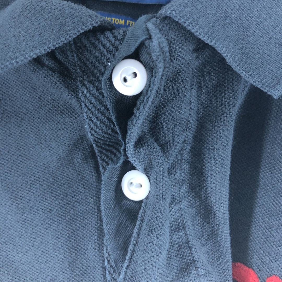 Ralph Lauren POLO RALPH LAUREN CUSTOM FIT short sleeve polo shirt men's size L cotton black type Vintage Second Hand