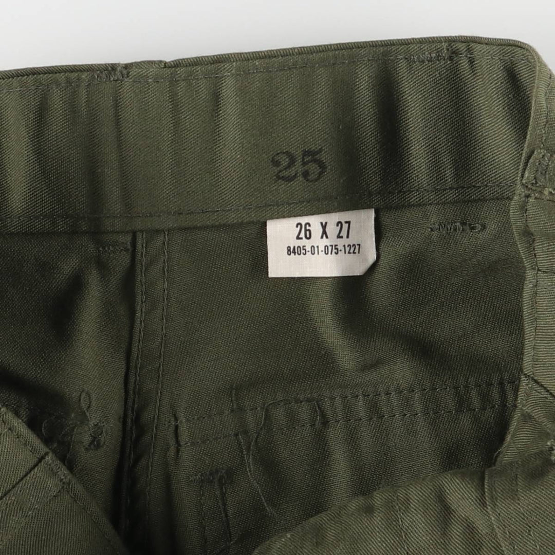 1970'S US military baker pants, made in USA, 26x27, women's M (w26) equivalent, vintage polyester Khaki type Vintage Second Hand
