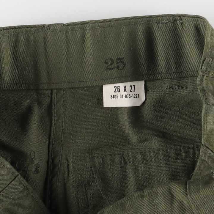 1970'S US military baker pants, made in USA, 26x27, women's M (w26) equivalent, vintage polyester Khaki type Vintage Second Hand