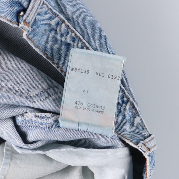 00'S Levi's 501-0193 Straight Denim Pants Made in Canada Men's W34 cotton blue type Vintage Second Hand