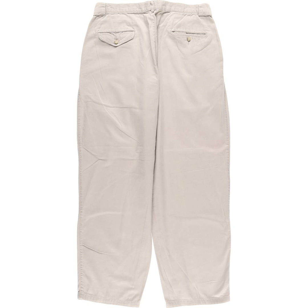 90'S Ralph Lauren POLO by Ralph Lauren Two-pleat Chino Pants Made in USA Men's W33 Vintage cotton gray type Vintage Second Hand