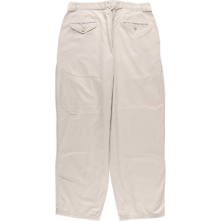 90'S Ralph Lauren POLO by Ralph Lauren Two-pleat Chino Pants Made in USA Men's W33 Vintage cotton gray type Vintage Second Hand