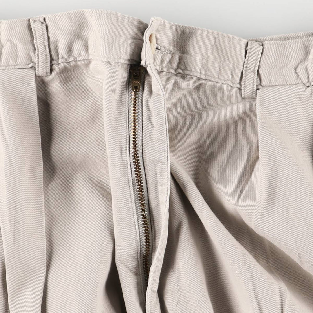90'S Ralph Lauren POLO by Ralph Lauren Two-pleat Chino Pants Made in USA Men's W33 Vintage cotton gray type Vintage Second Hand