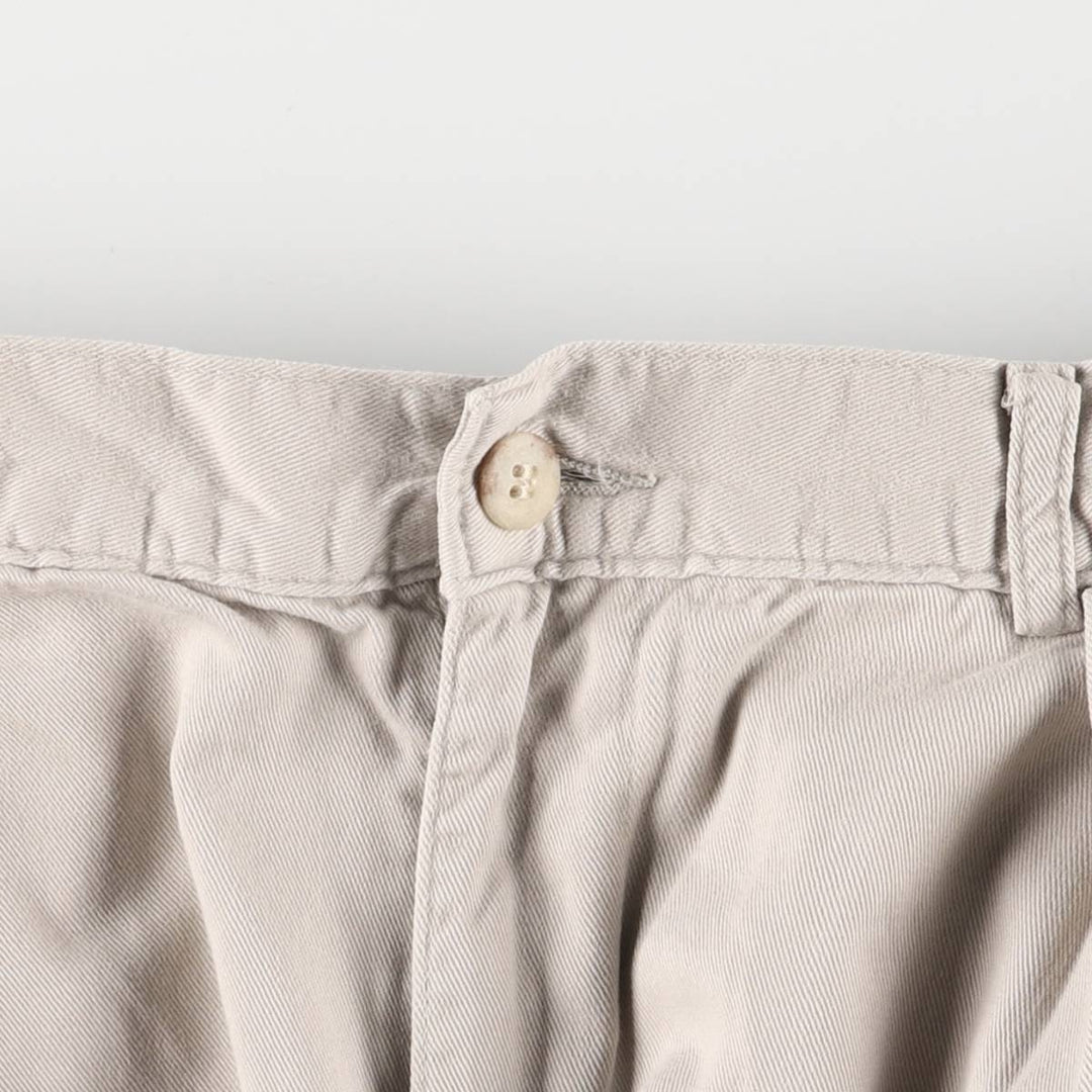 90'S Ralph Lauren POLO by Ralph Lauren Two-pleat Chino Pants Made in USA Men's W33 Vintage cotton gray type Vintage Second Hand