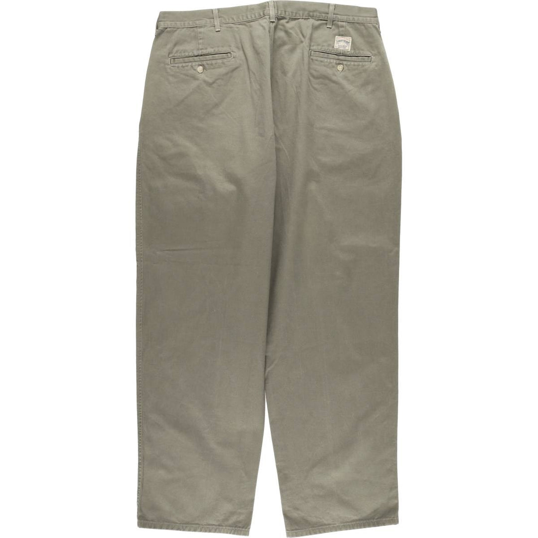90'S Ralph Lauren POLO by Ralph Lauren Two-pleat Chino Pants Made in USA Men's W37 Vintage cotton Khaki type Vintage Second Hand