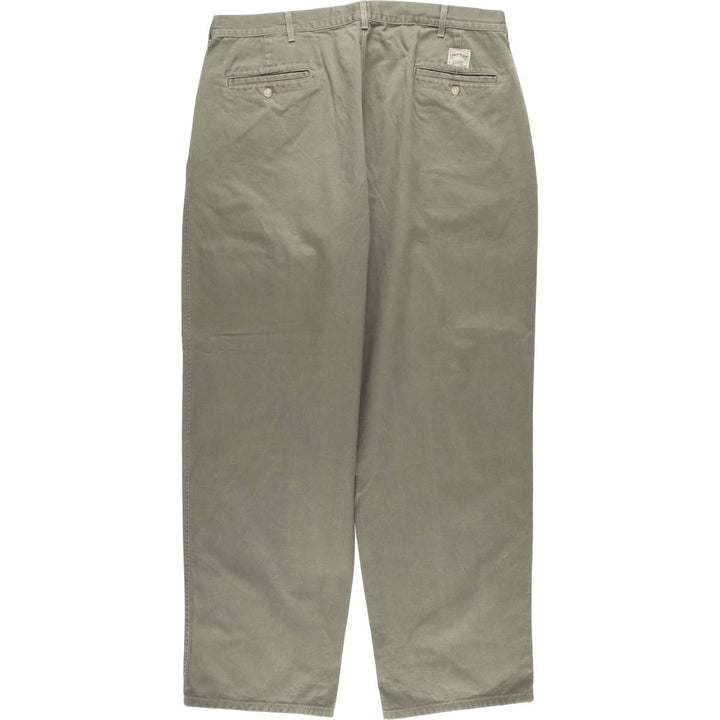 90'S Ralph Lauren POLO by Ralph Lauren Two-pleat Chino Pants Made in USA Men's W37 Vintage cotton Khaki type Vintage Second Hand