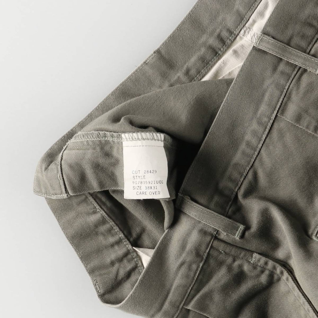 90'S Ralph Lauren POLO by Ralph Lauren Two-pleat Chino Pants Made in USA Men's W37 Vintage cotton Khaki type Vintage Second Hand