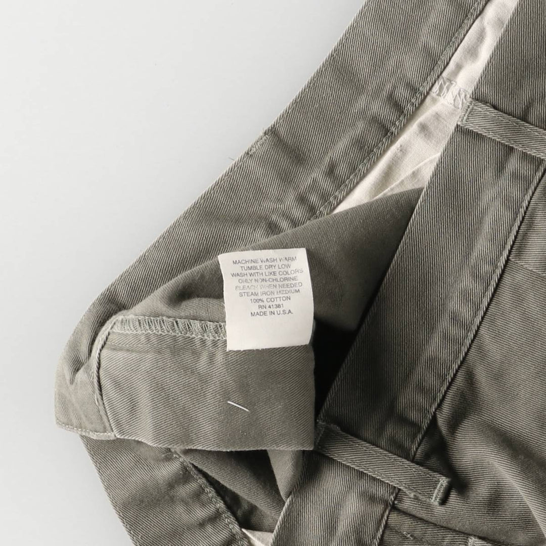 90'S Ralph Lauren POLO by Ralph Lauren Two-pleat Chino Pants Made in USA Men's W37 Vintage cotton Khaki type Vintage Second Hand