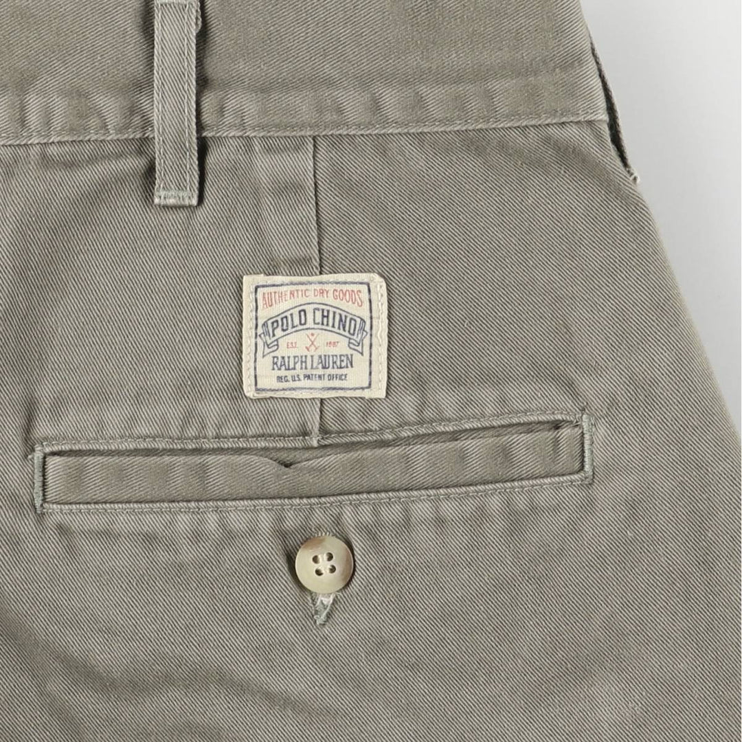 90'S Ralph Lauren POLO by Ralph Lauren Two-pleat Chino Pants Made in USA Men's W37 Vintage cotton Khaki type Vintage Second Hand