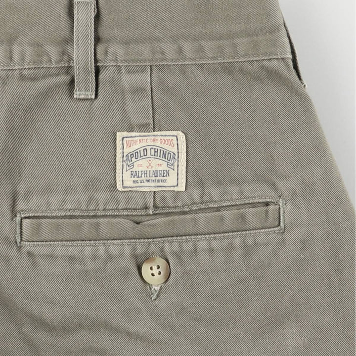 90'S Ralph Lauren POLO by Ralph Lauren Two-pleat Chino Pants Made in USA Men's W37 Vintage cotton Khaki type Vintage Second Hand