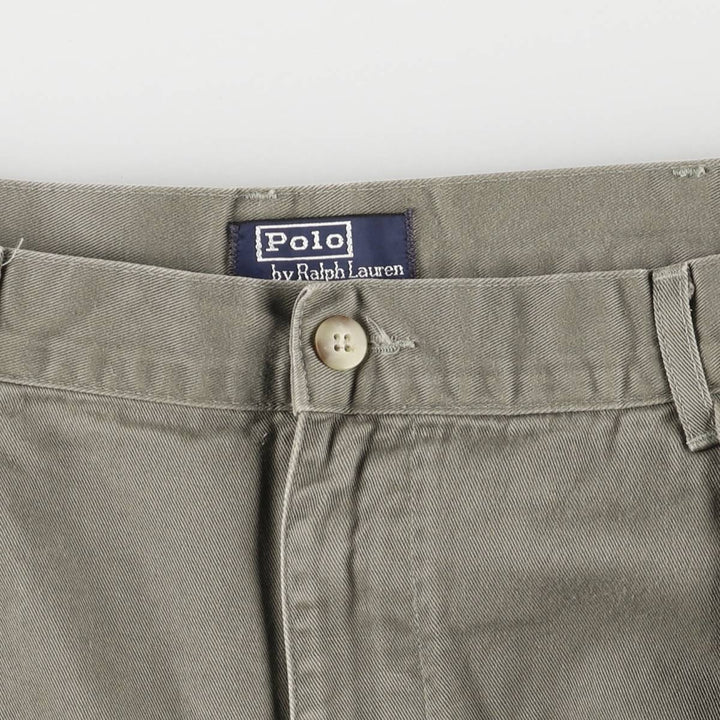 90'S Ralph Lauren POLO by Ralph Lauren Two-pleat Chino Pants Made in USA Men's W37 Vintage cotton Khaki type Vintage Second Hand