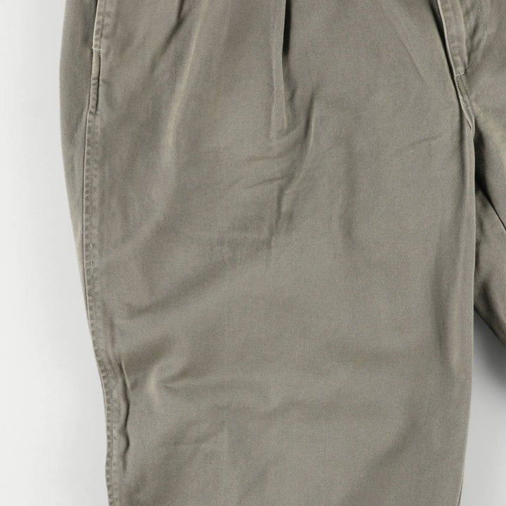90'S Ralph Lauren POLO by Ralph Lauren Two-pleat Chino Pants Made in USA Men's W37 Vintage cotton Khaki type Vintage Second Hand