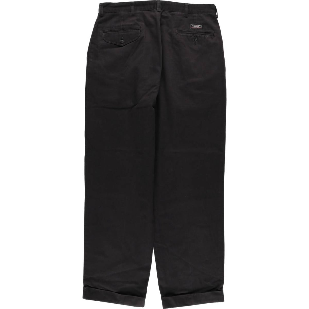 Ralph Lauren POLO by Ralph Lauren HAMMOND PANT, two-pleat chino pants, men's, W33 equivalent cotton black type Vintage Second Hand