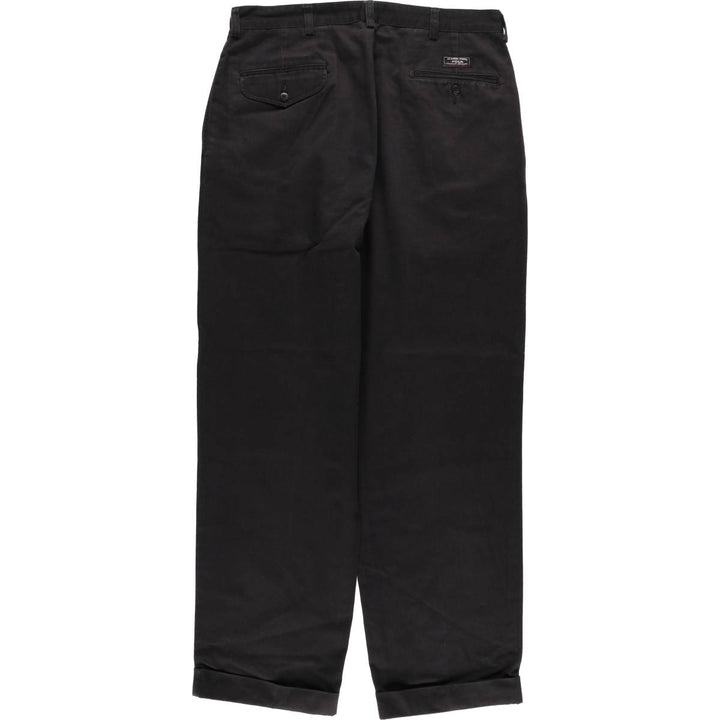 Ralph Lauren POLO by Ralph Lauren HAMMOND PANT, two-pleat chino pants, men's, W33 equivalent cotton black type Vintage Second Hand