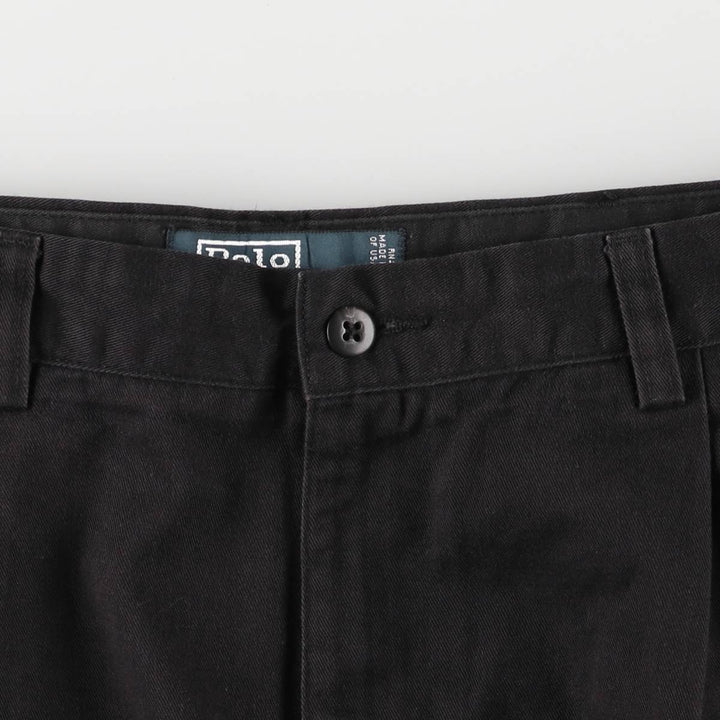 Ralph Lauren POLO by Ralph Lauren HAMMOND PANT, two-pleat chino pants, men's, W33 equivalent cotton black type Vintage Second Hand