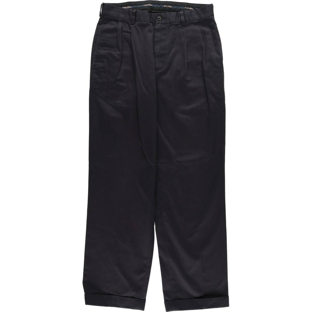 Brooks Brothers ELLIOT Two-Tuck Chino Pants for Men, W31 cotton navy blue type Vintage Second Hand