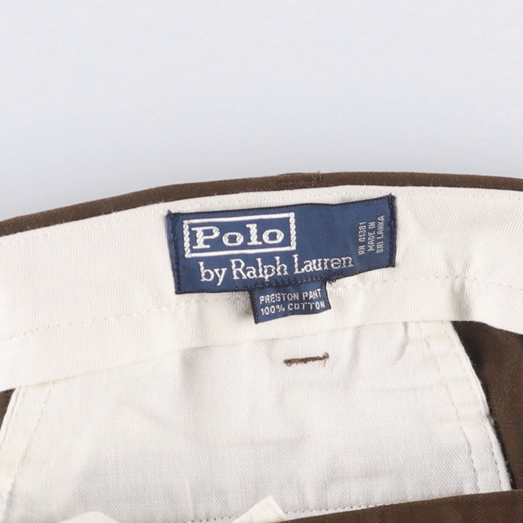 Ralph Lauren POLO by Ralph Lauren PRESTON PANT Chino pants for men, equivalent to w37 cotton brown type Vintage Second Hand