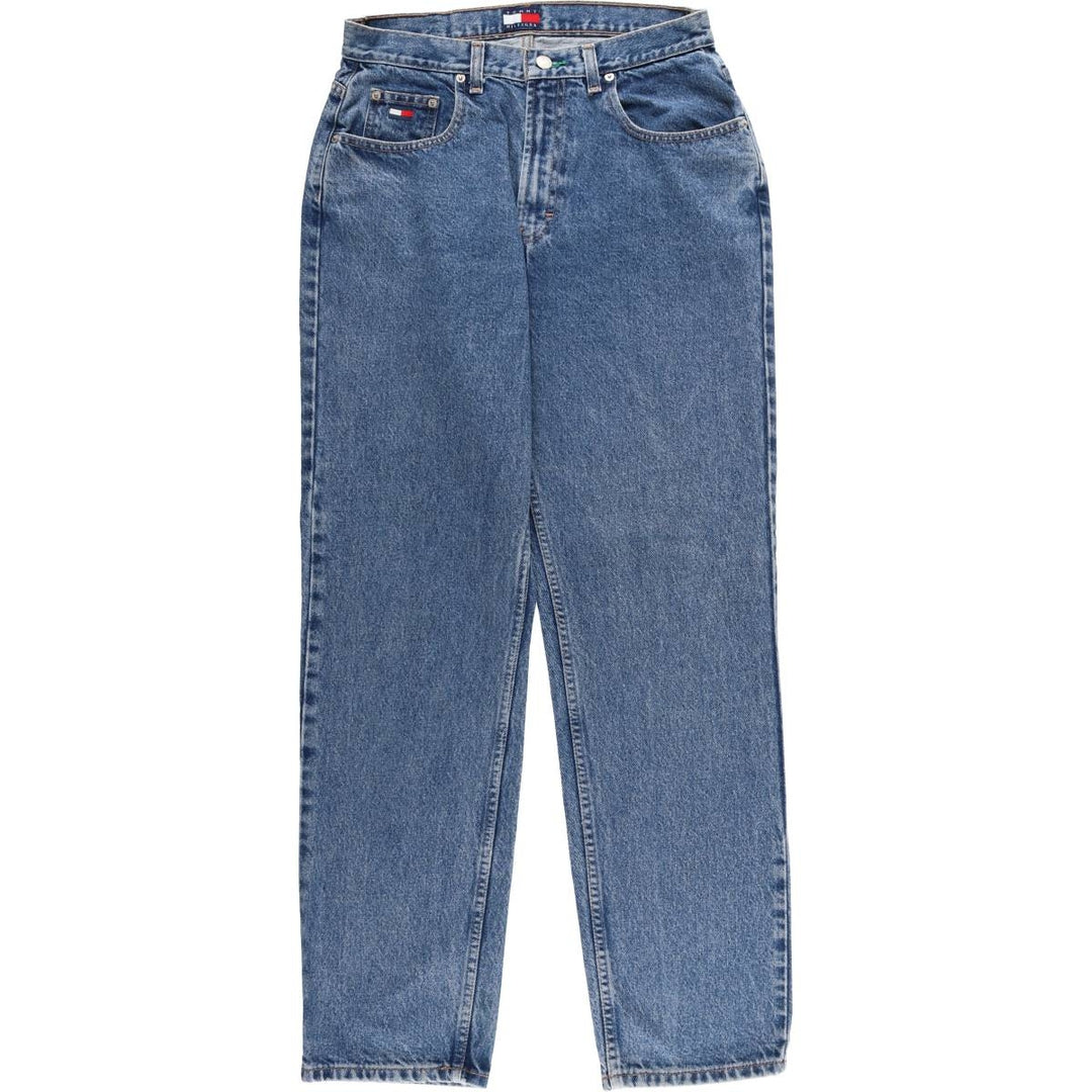90'S Tommy Hilfiger Tapered denim pants for women, size L (w30), vintage unclear blue type Vintage Second Hand