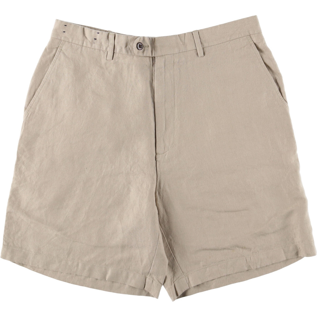 90'S DANIEL CREMIEUX linen shorts, short pants, men's size w34, vintage linen Beige type Vintage Second Hand