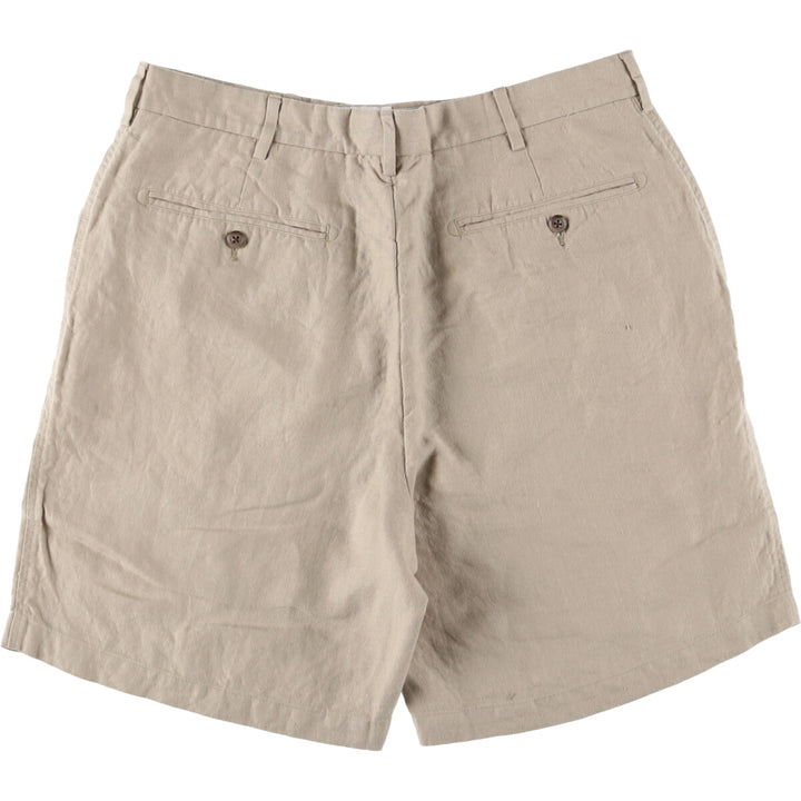 90'S DANIEL CREMIEUX linen shorts, short pants, men's size w34, vintage linen Beige type Vintage Second Hand