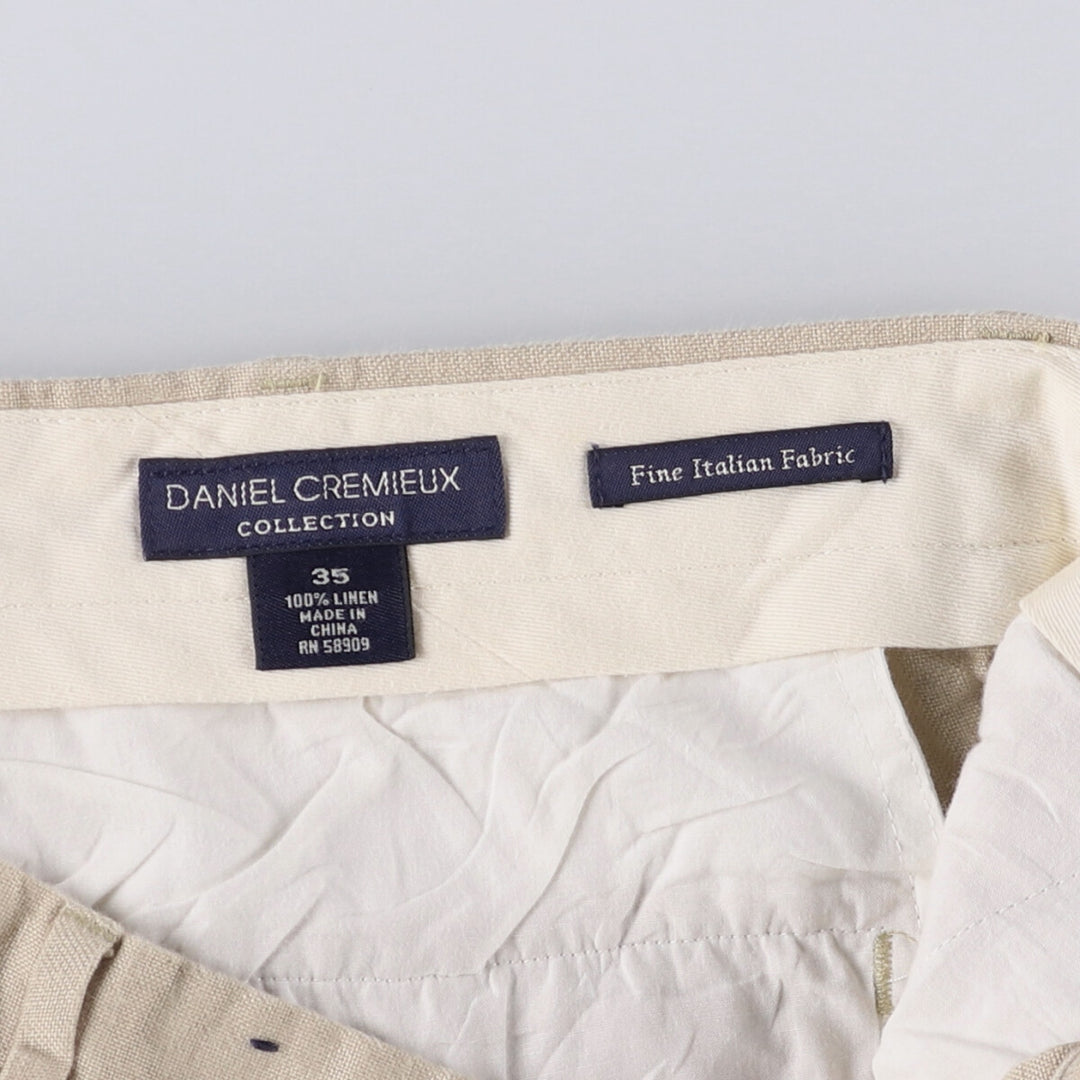 90'S DANIEL CREMIEUX linen shorts, short pants, men's size w34, vintage linen Beige type Vintage Second Hand