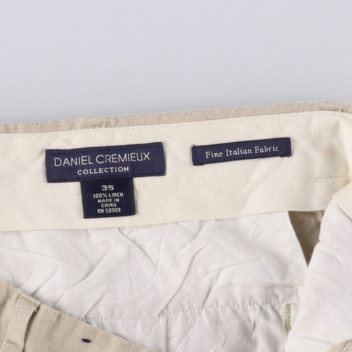 90'S DANIEL CREMIEUX linen shorts, short pants, men's size w34, vintage linen Beige type Vintage Second Hand