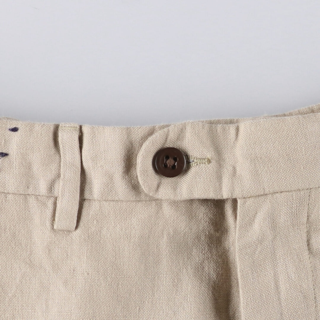 90'S DANIEL CREMIEUX linen shorts, short pants, men's size w34, vintage linen Beige type Vintage Second Hand