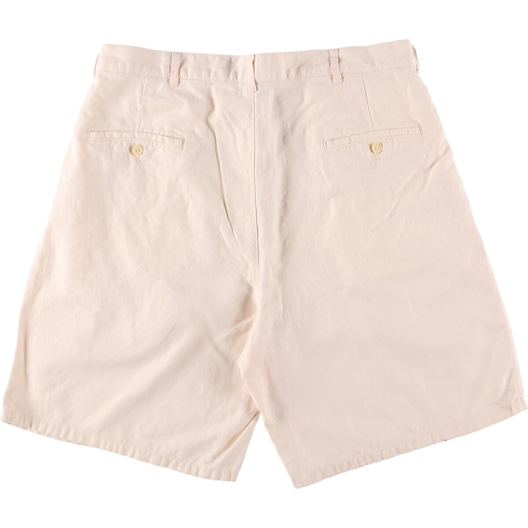 Ralph Lauren POLO by Ralph Lauren Two-pleat cotton x linen shorts, short pants, men's size w34 cotton Beige type Vintage Second Hand