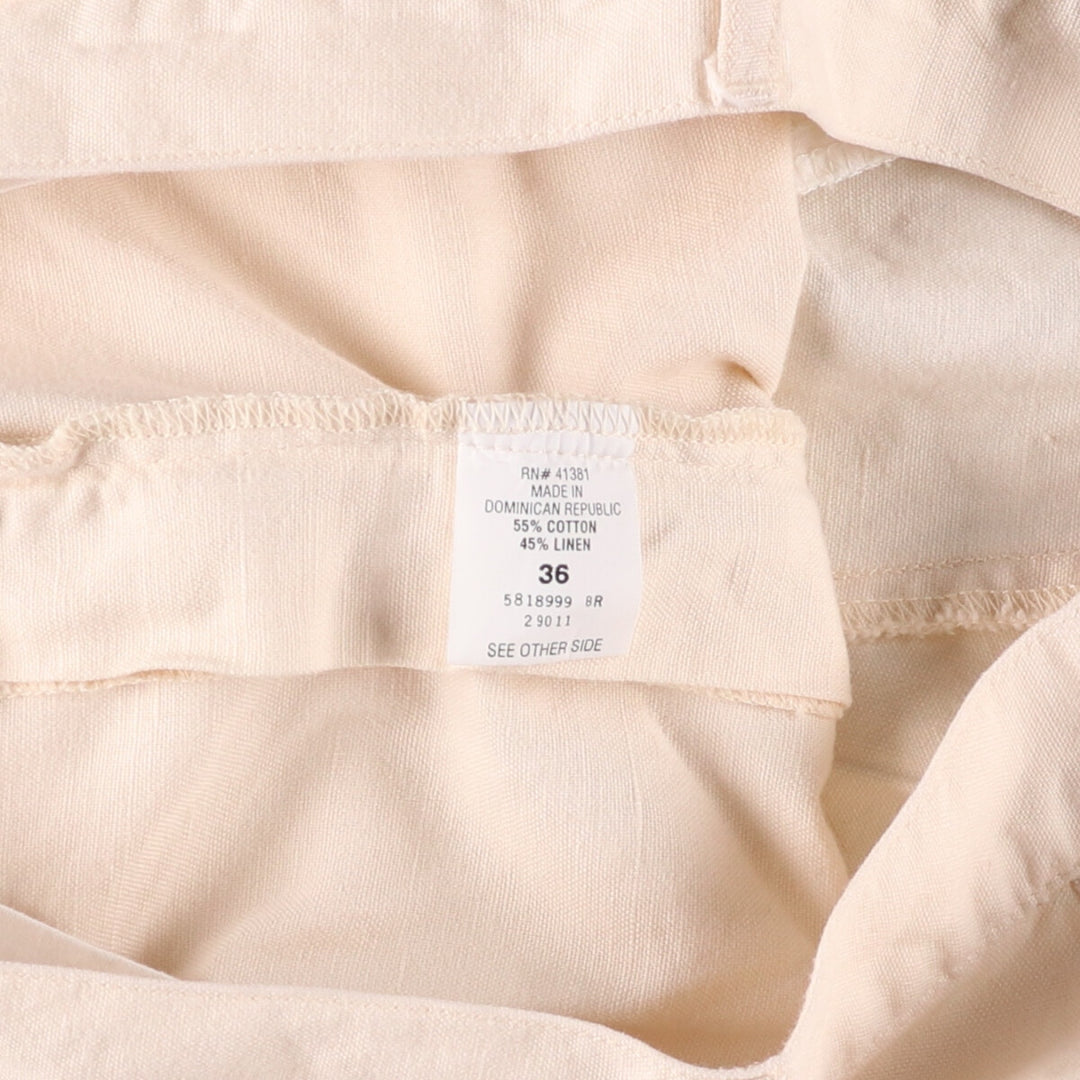 Ralph Lauren POLO by Ralph Lauren Two-pleat cotton x linen shorts, short pants, men's size w34 cotton Beige type Vintage Second Hand