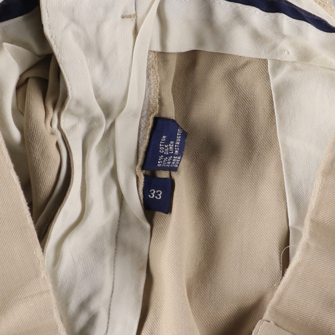 Ralph Lauren POLO GOLF Two-pleat cotton shorts for men, size W34 cotton Beige type Vintage Second Hand