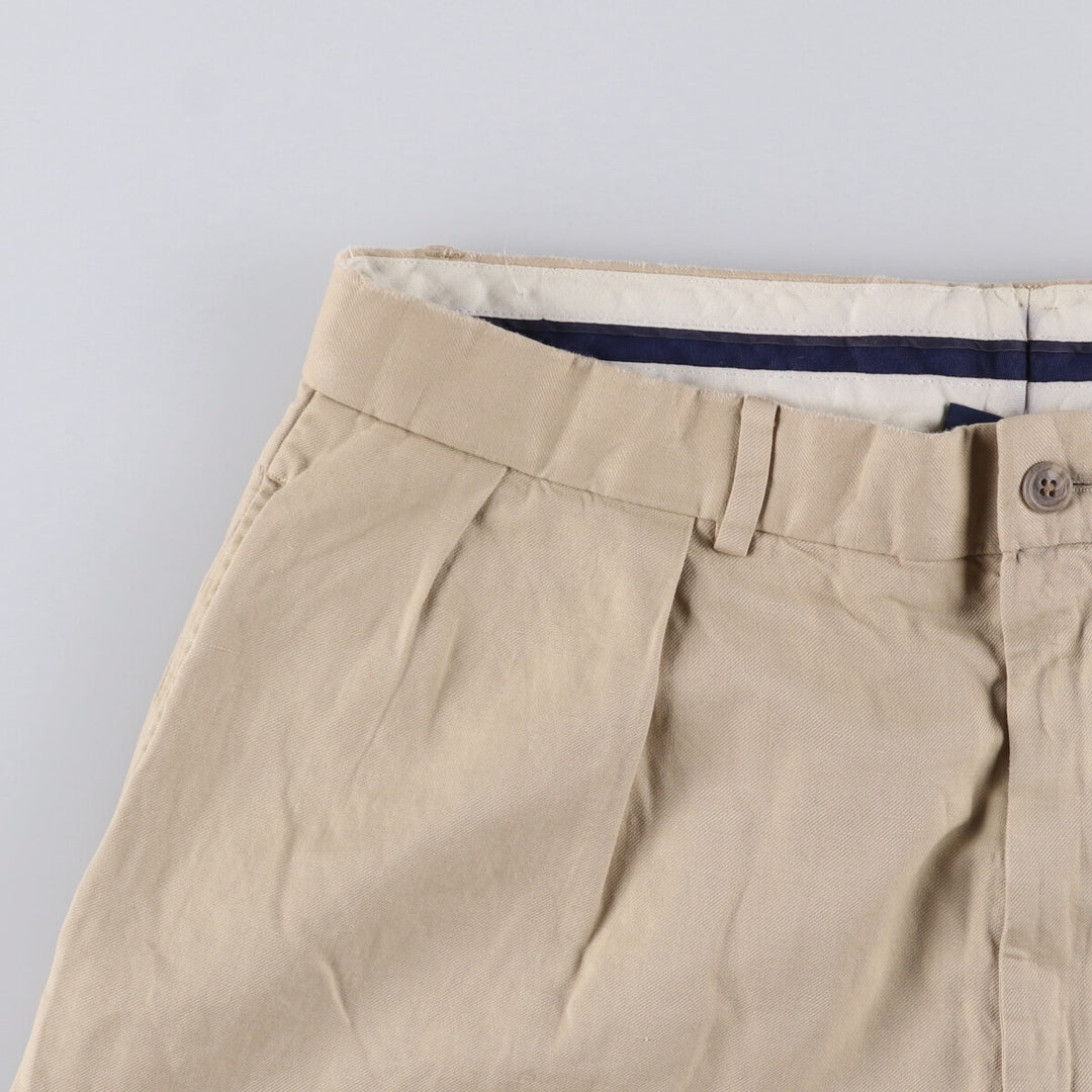 Ralph Lauren POLO GOLF Two-pleat cotton shorts for men, size W34 cotton Beige type Vintage Second Hand