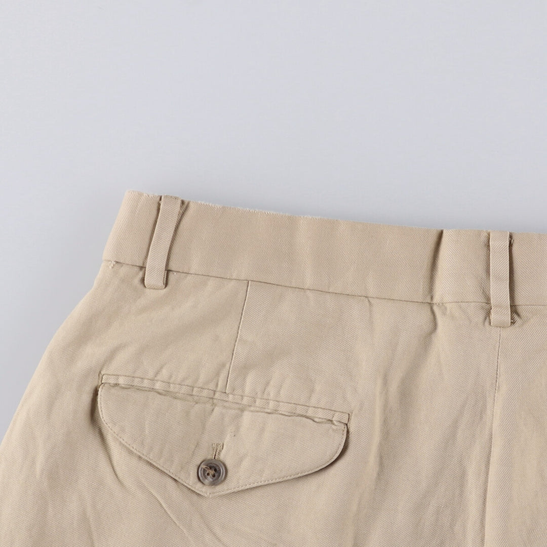 Ralph Lauren POLO GOLF Two-pleat cotton shorts for men, size W34 cotton Beige type Vintage Second Hand