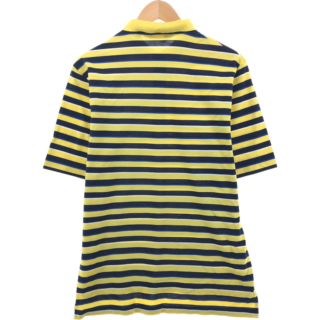 Ralph Lauren POLO GOLF Polo Golf short sleeve striped polo shirt men's size M Pima Cotton yellow type Vintage Second Hand