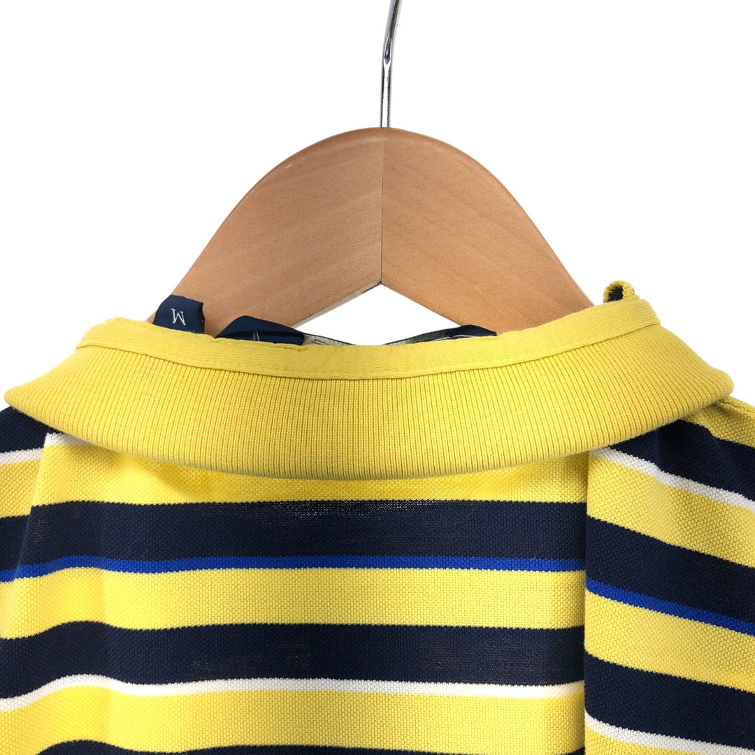Ralph Lauren POLO GOLF Polo Golf short sleeve striped polo shirt men's size M Pima Cotton yellow type Vintage Second Hand
