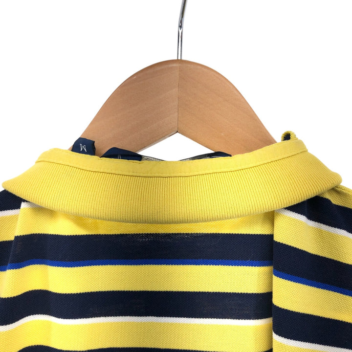Ralph Lauren POLO GOLF Polo Golf short sleeve striped polo shirt men's size M Pima Cotton yellow type Vintage Second Hand