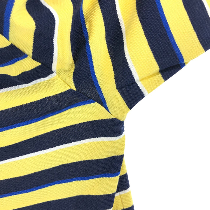 Ralph Lauren POLO GOLF Polo Golf short sleeve striped polo shirt men's size M Pima Cotton yellow type Vintage Second Hand