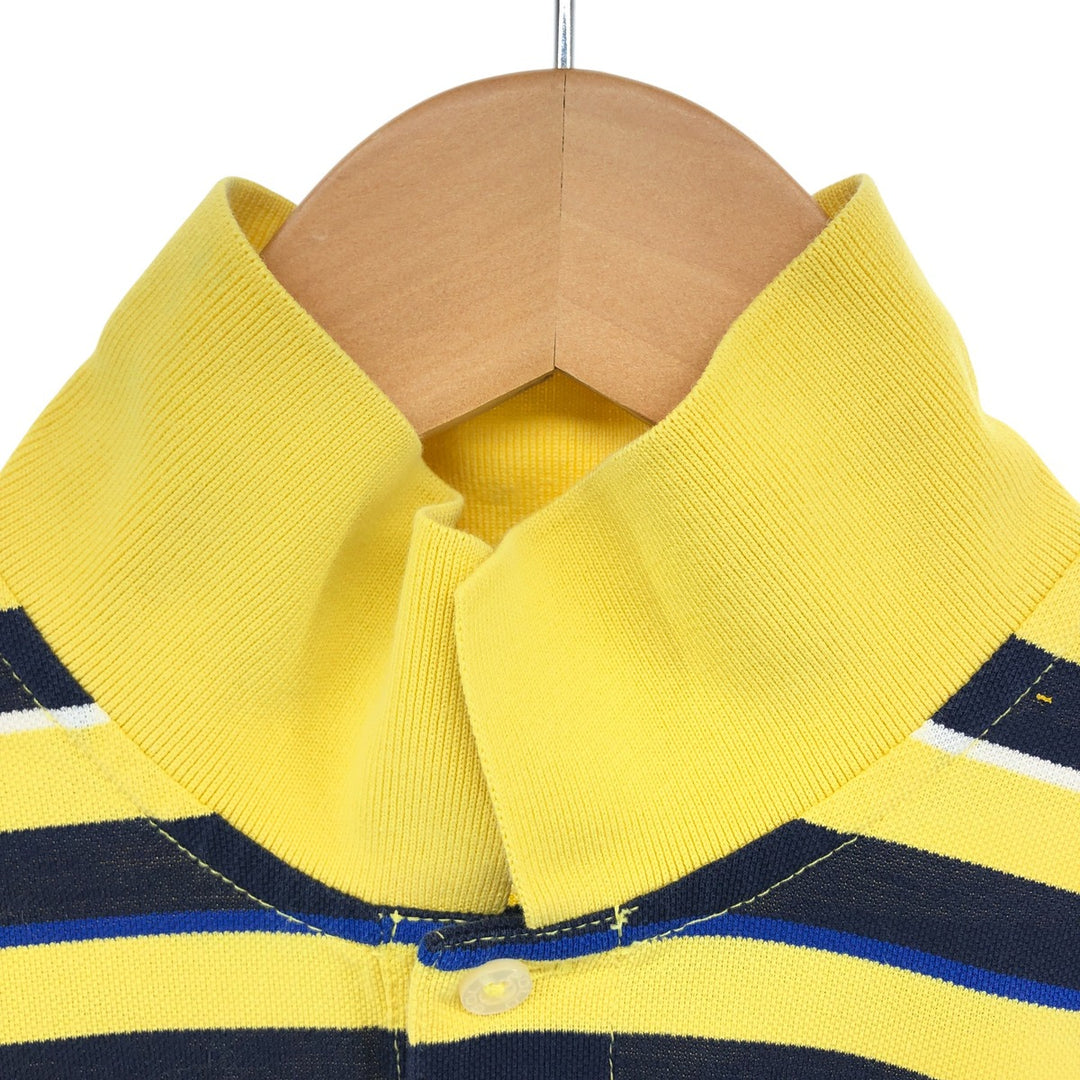 Ralph Lauren POLO GOLF Polo Golf short sleeve striped polo shirt men's size M Pima Cotton yellow type Vintage Second Hand