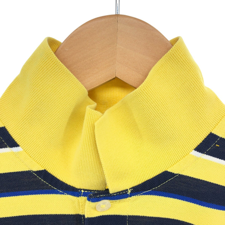 Ralph Lauren POLO GOLF Polo Golf short sleeve striped polo shirt men's size M Pima Cotton yellow type Vintage Second Hand