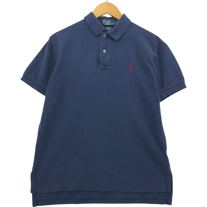 Ralph Lauren POLO by Ralph Lauren short sleeve polo shirt, men's size M cotton navy blue type Vintage Second Hand