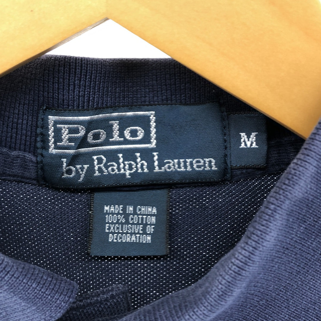 Ralph Lauren POLO by Ralph Lauren short sleeve polo shirt, men's size M cotton navy blue type Vintage Second Hand