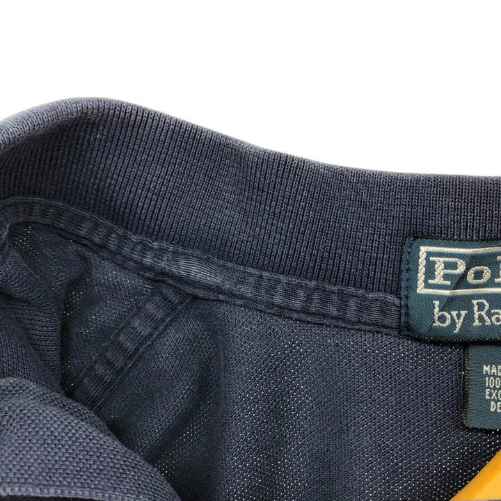 Ralph Lauren POLO by Ralph Lauren short sleeve polo shirt, men's size M cotton navy blue type Vintage Second Hand