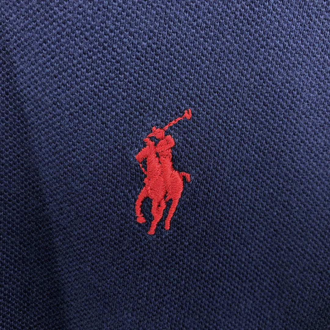 Ralph Lauren POLO by Ralph Lauren short sleeve polo shirt, men's XL size cotton navy blue type Vintage Second Hand