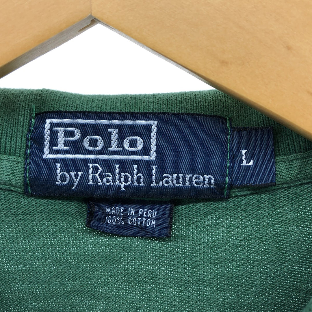 Ralph Lauren POLO by Ralph Lauren short sleeve polo shirt, men's size L cotton green type Vintage Second Hand