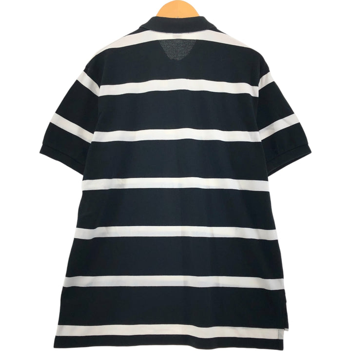 Ralph Lauren POLO by Ralph Lauren short sleeve striped polo shirt, men's XL size cotton black type Vintage Second Hand